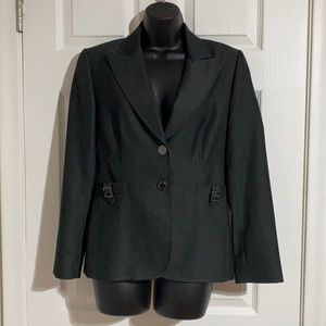 Tahari Arthur S. Levine Gray Two Button Blazer Sz 4P